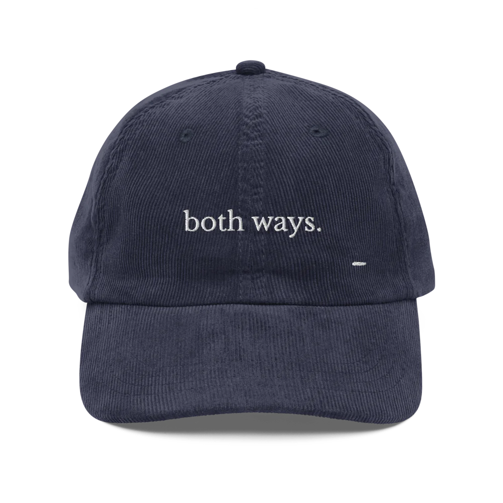 both ways. corduroy cap