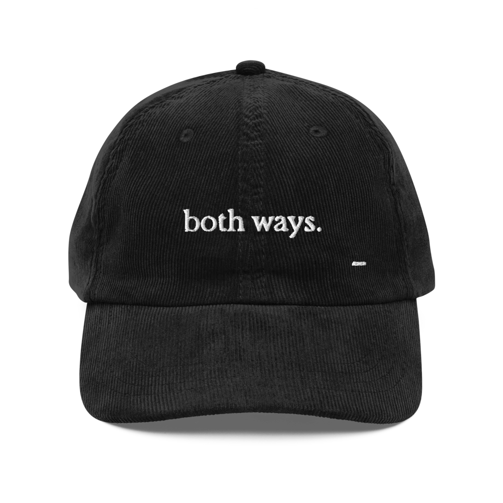 both ways. corduroy cap