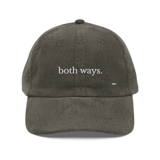 both ways. corduroy cap