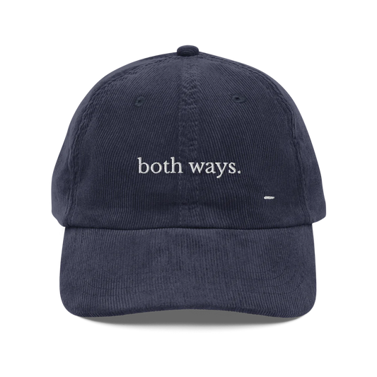 both ways. corduroy cap