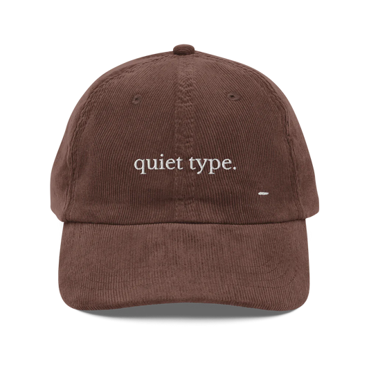 quiet type. corduroy cap